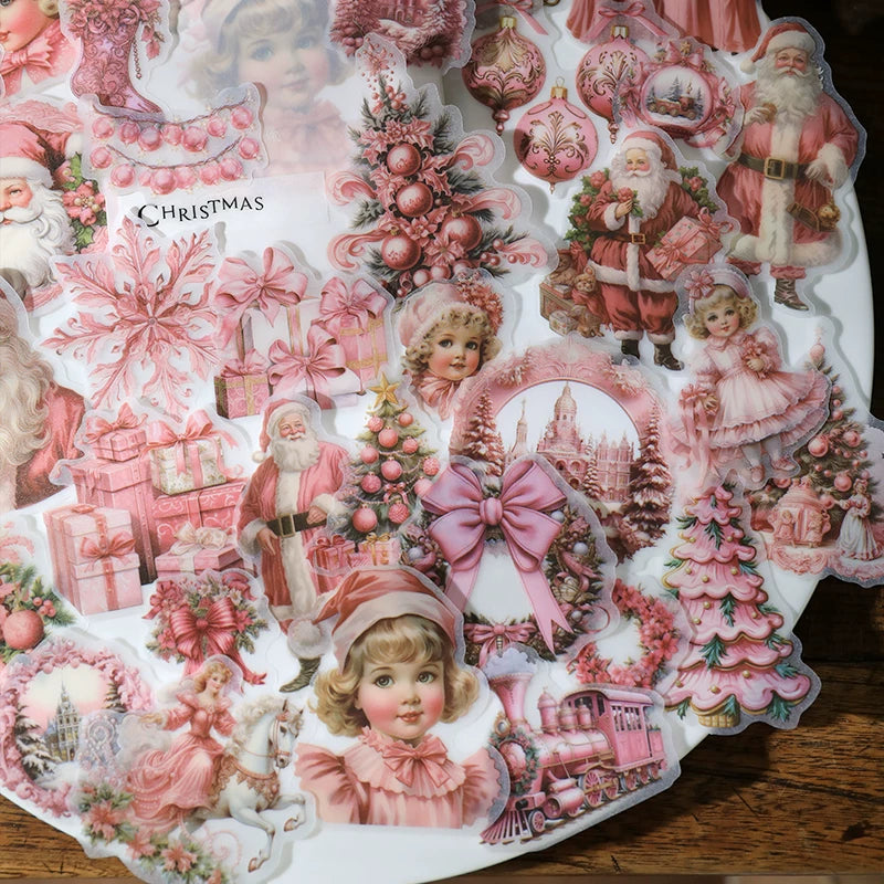 Pink Christmas Vellum Stickers