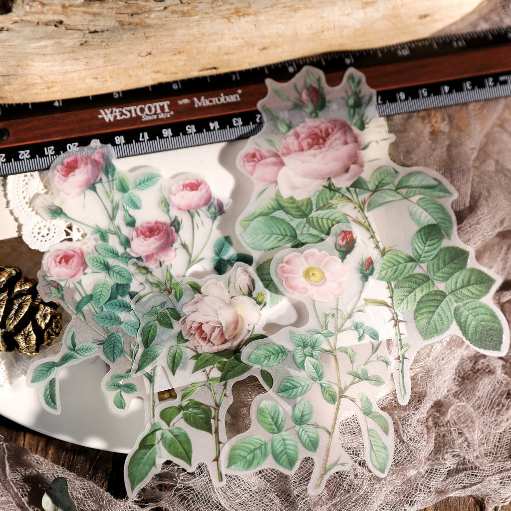 Larger Flowers Vellum Stickers
