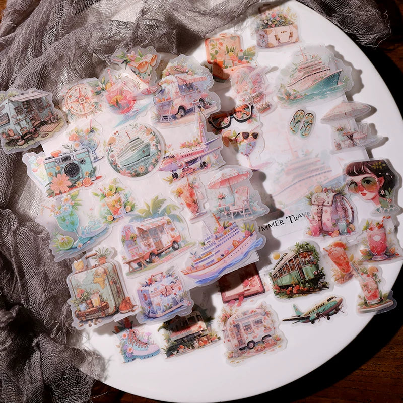 Summer Travel Vellum Stickers
