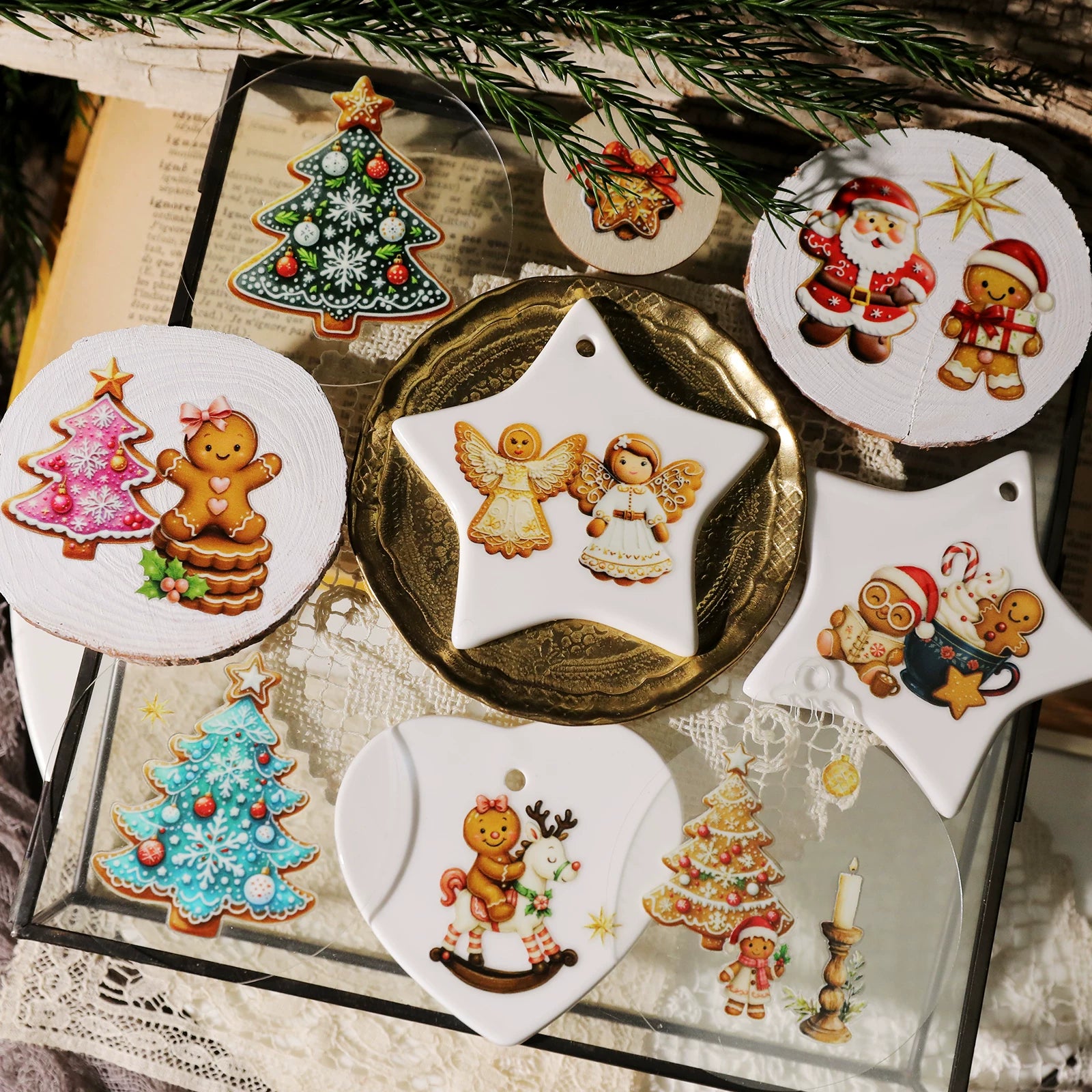 Christmas Gingerbread Man UV-DTF Rub-on Stickers