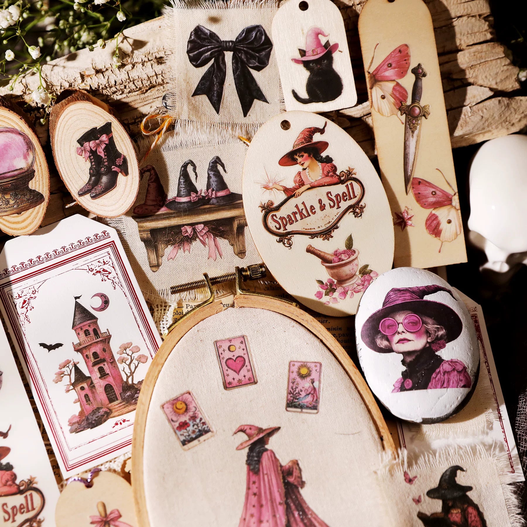 Halloween Pink Matte Rub-on Transfers