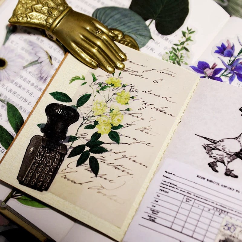 50PCS Larger Plants Vellum Stickers