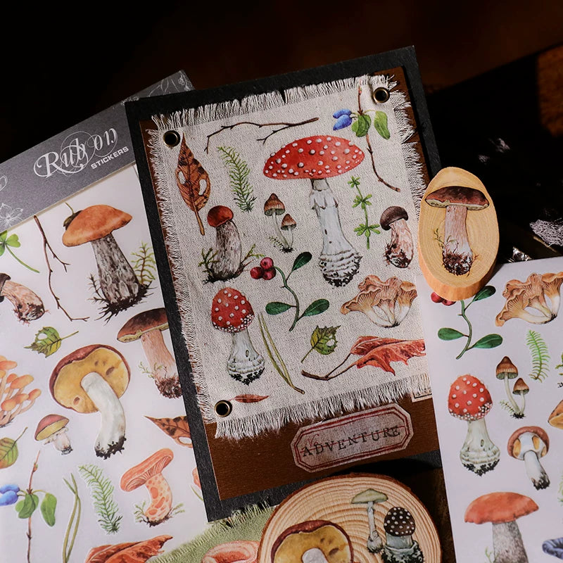 Mushroom Matte Rub-on Transfers 2 Small Sheets