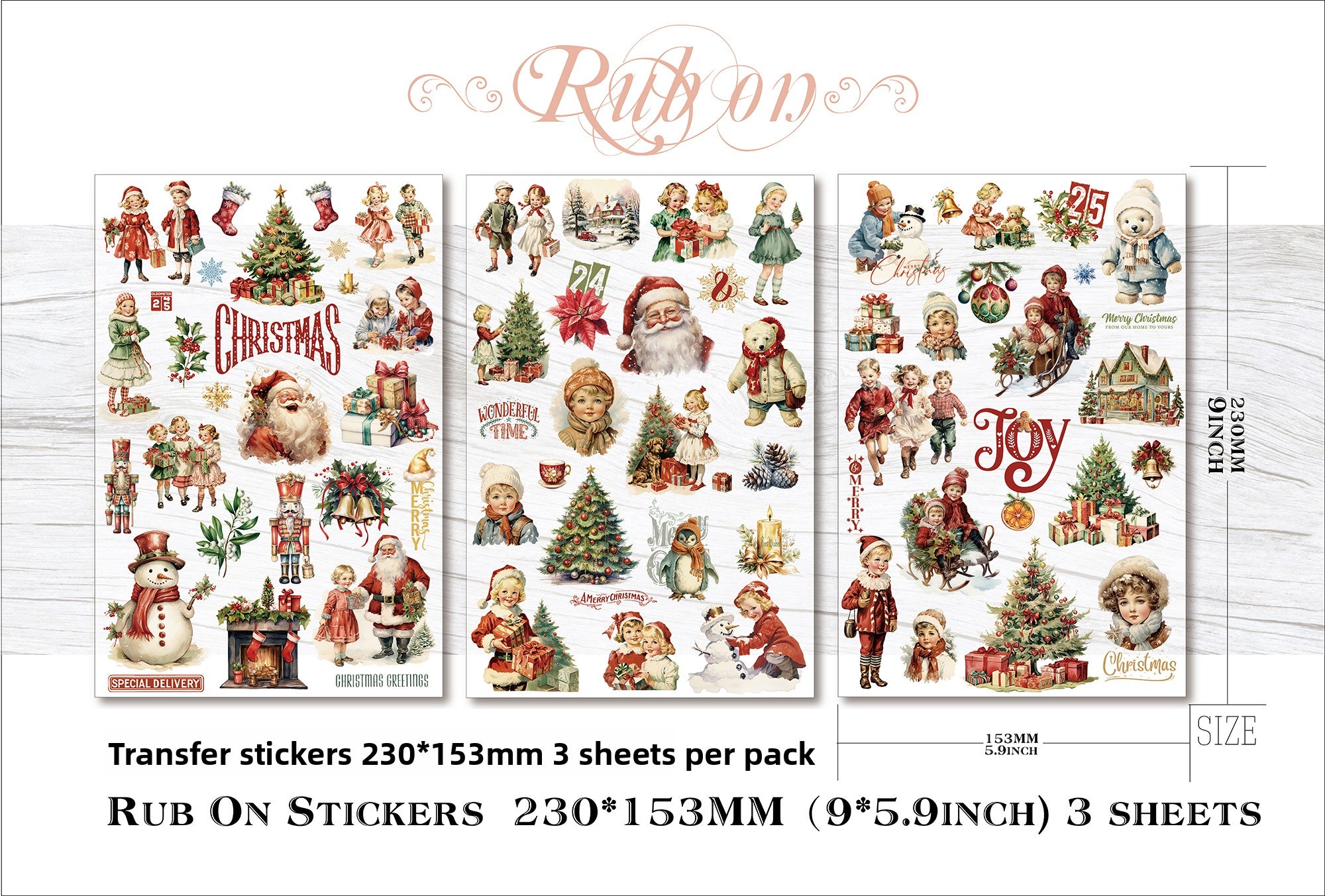 Christmas Classics Matte Rub-on Transfers