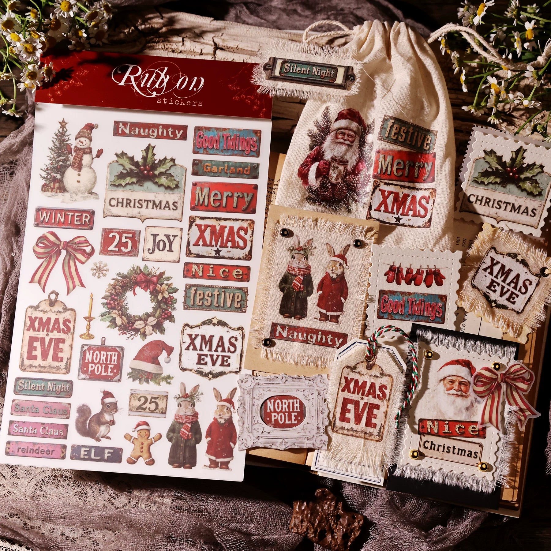 Christmas Signs Matte Rub-on Transfers