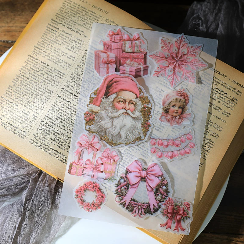 Pink Christmas Vellum Stickers