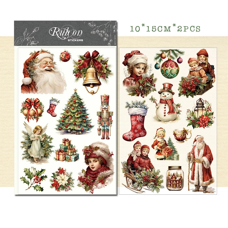 Red Christmas Matte Rub-on Transfers 2 Small Sheets