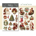 Red Christmas Matte Rub-on Transfers 2 Small Sheets