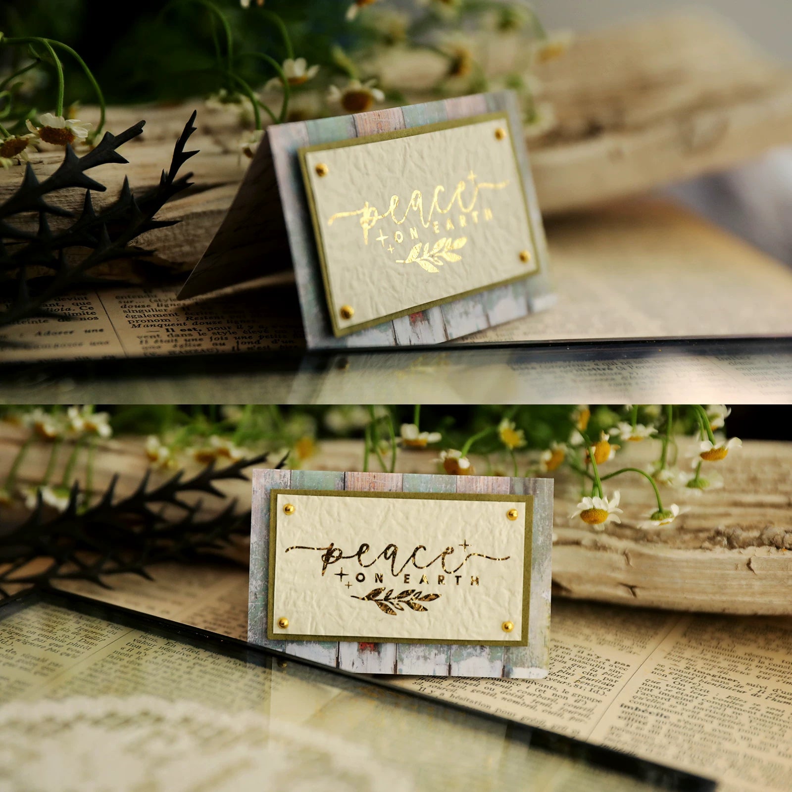 Gold Foil Christmas Rub-on Transfer Stickers