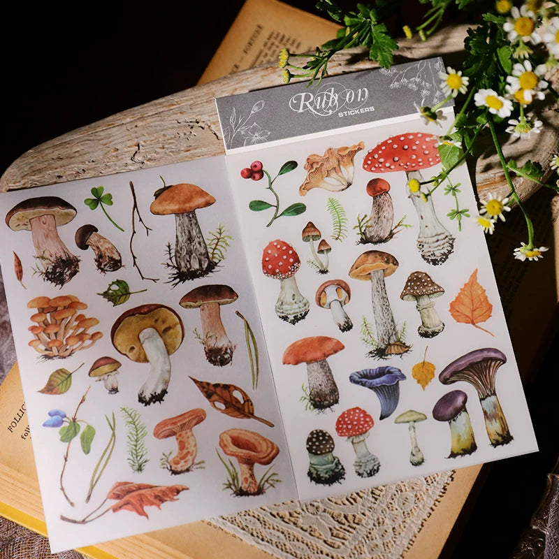 Mushroom Matte Rub-on Transfers 2 Small Sheets