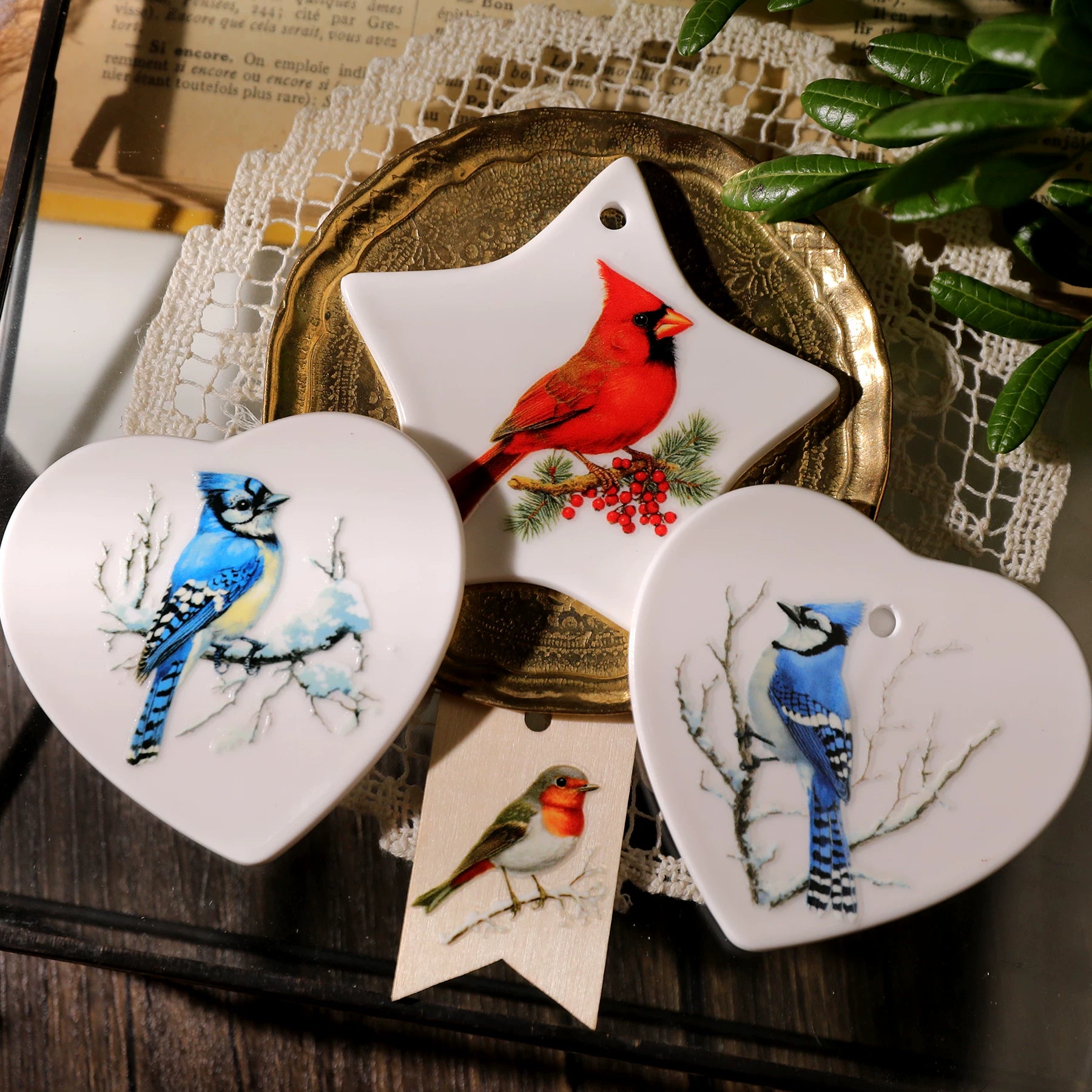 Christmas Birds UV-DTF Rub-on Stickers