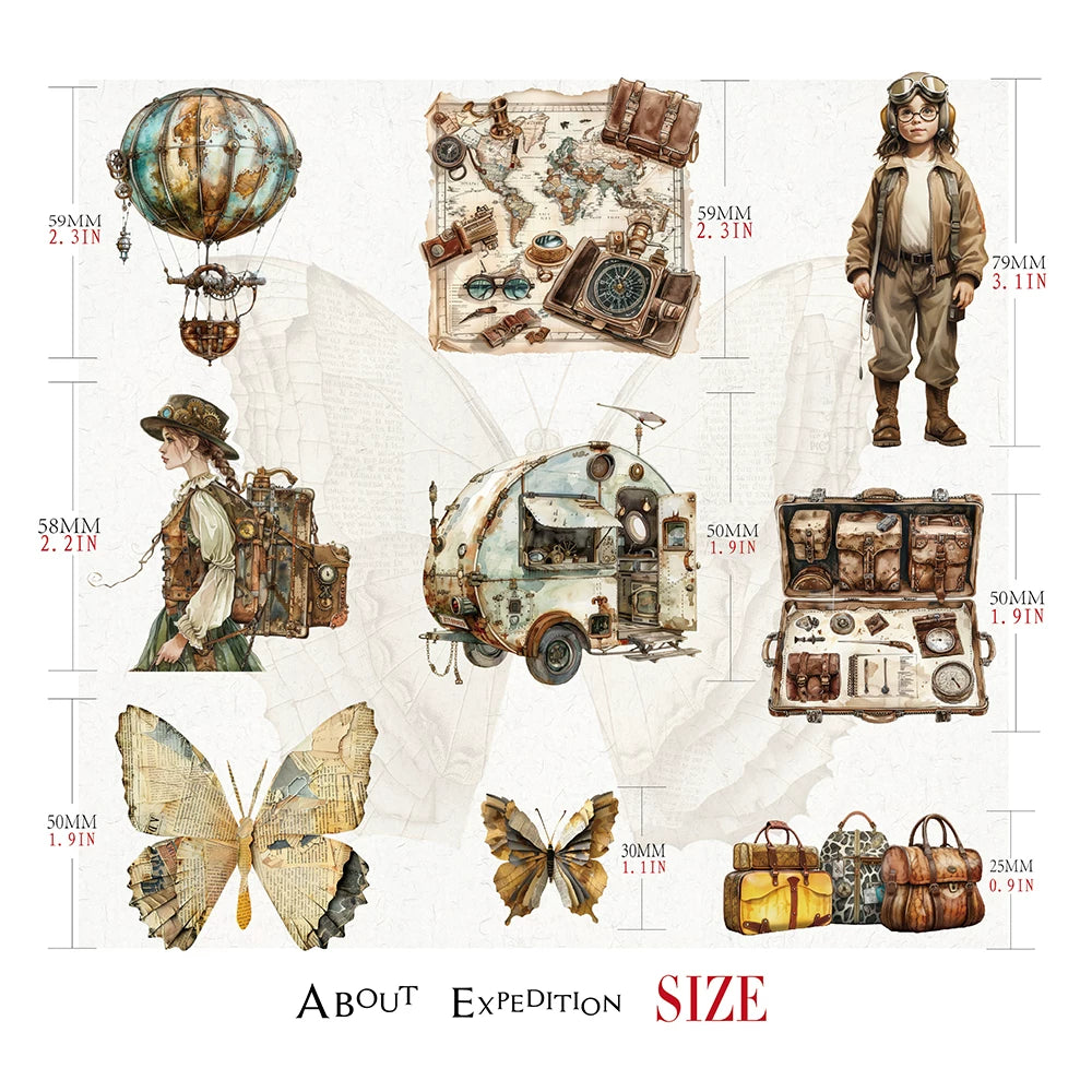Steam Travel Vellum Stickers