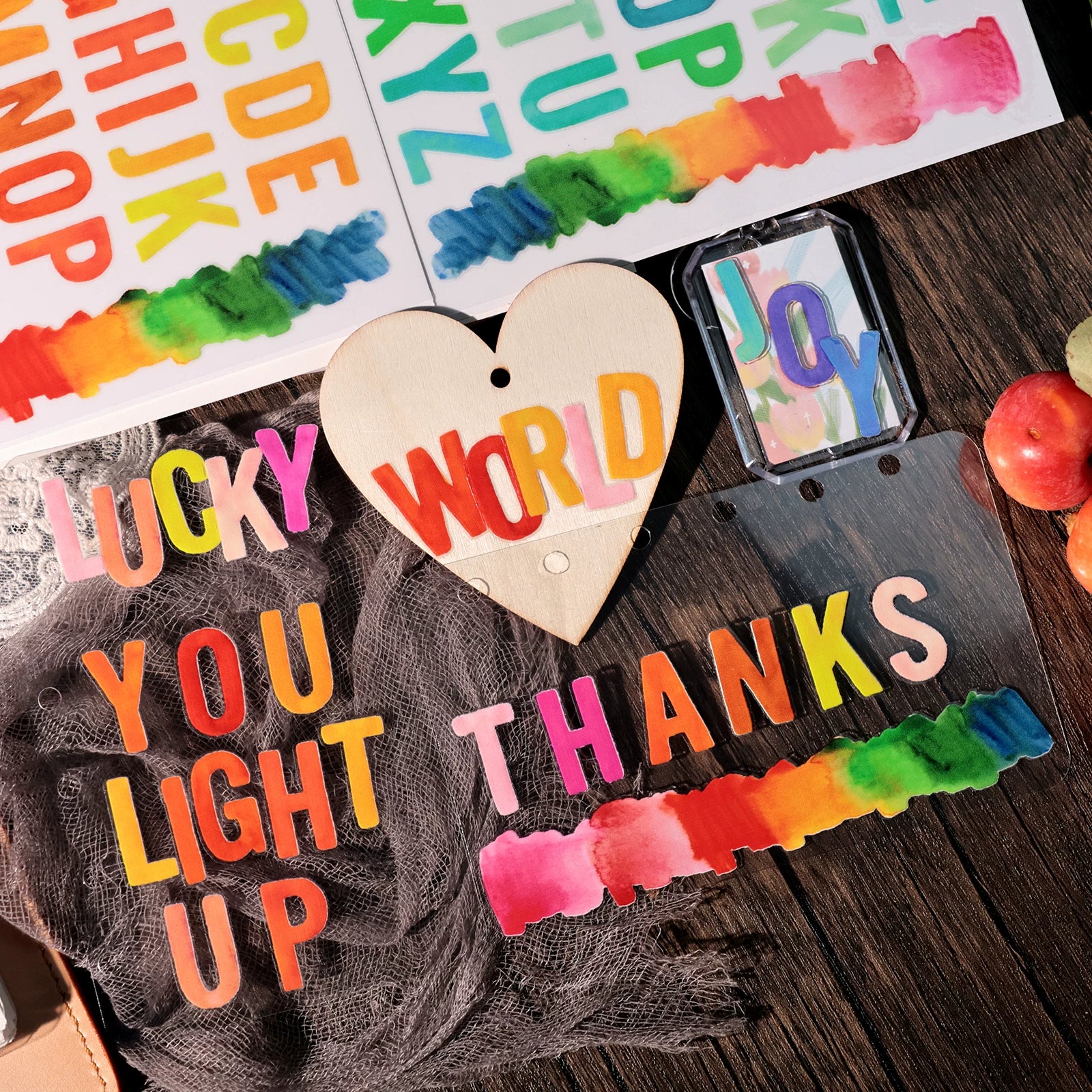 Color Alphabet UV-DTF Rub-on Stickers