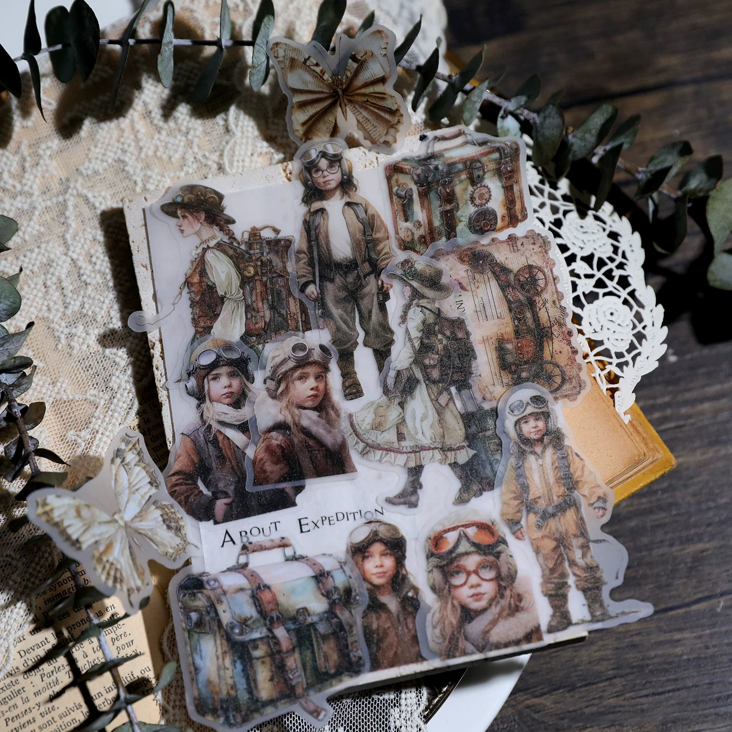 Steam Travel Vellum Stickers
