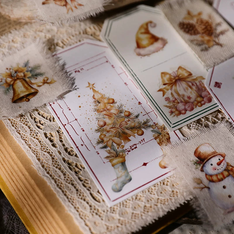 Golden Christmas Matte Rub-on Transfers 2 Small Sheets