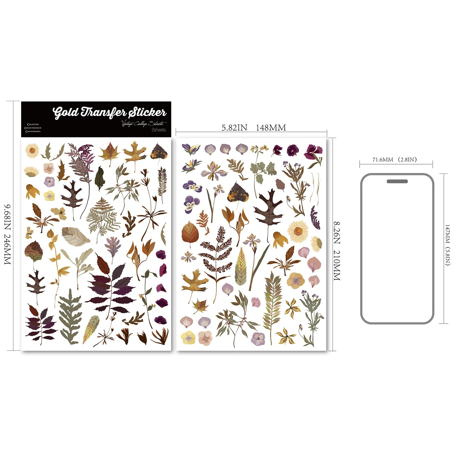 Dried Small Plants UV-DTF Rub-on Stickers