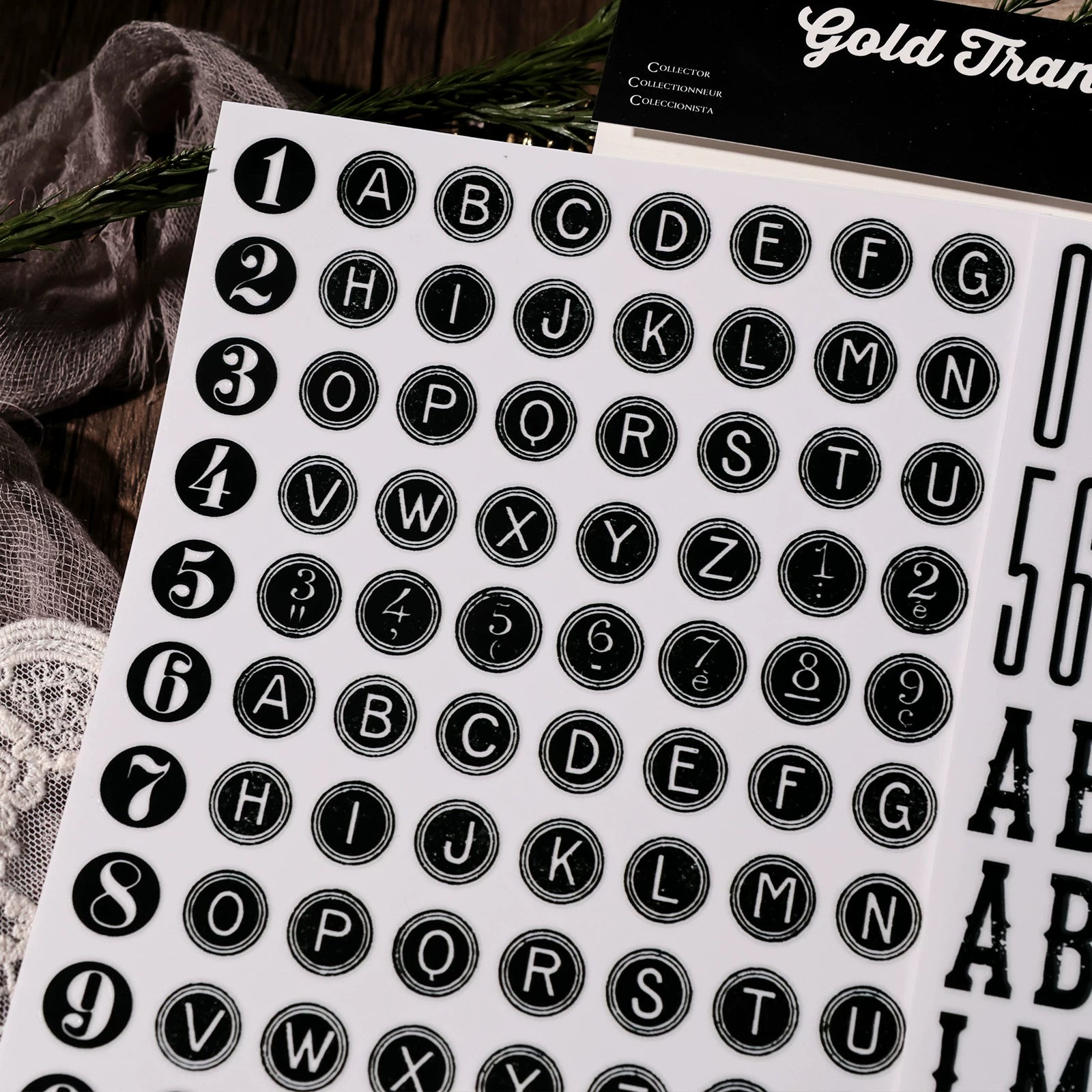 Alphabet and Number UV-DTF Rub-on Stickers