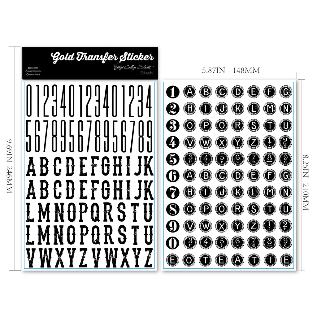 Alphabet and Number UV-DTF Rub-on Stickers