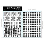 Alphabet and Number UV-DTF Rub-on Stickers