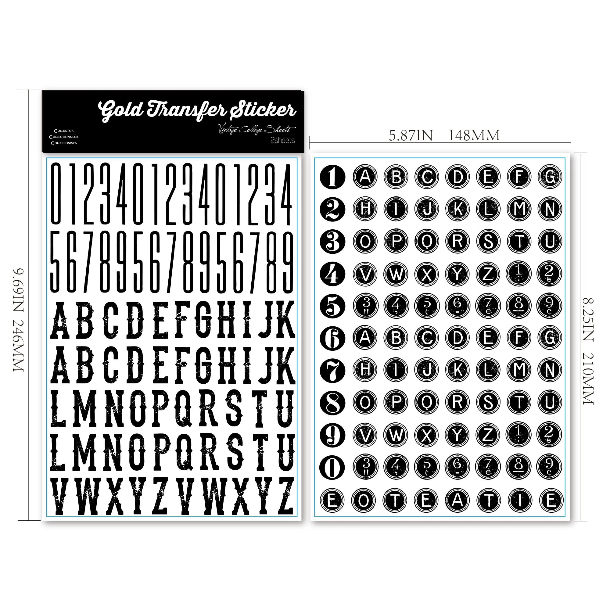 Alphabet and Number UV-DTF Rub-on Stickers