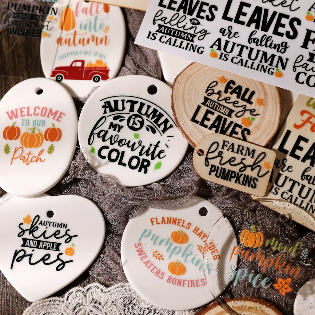 Thanksgiving Quotes UV-DTF Rub-on Stickers