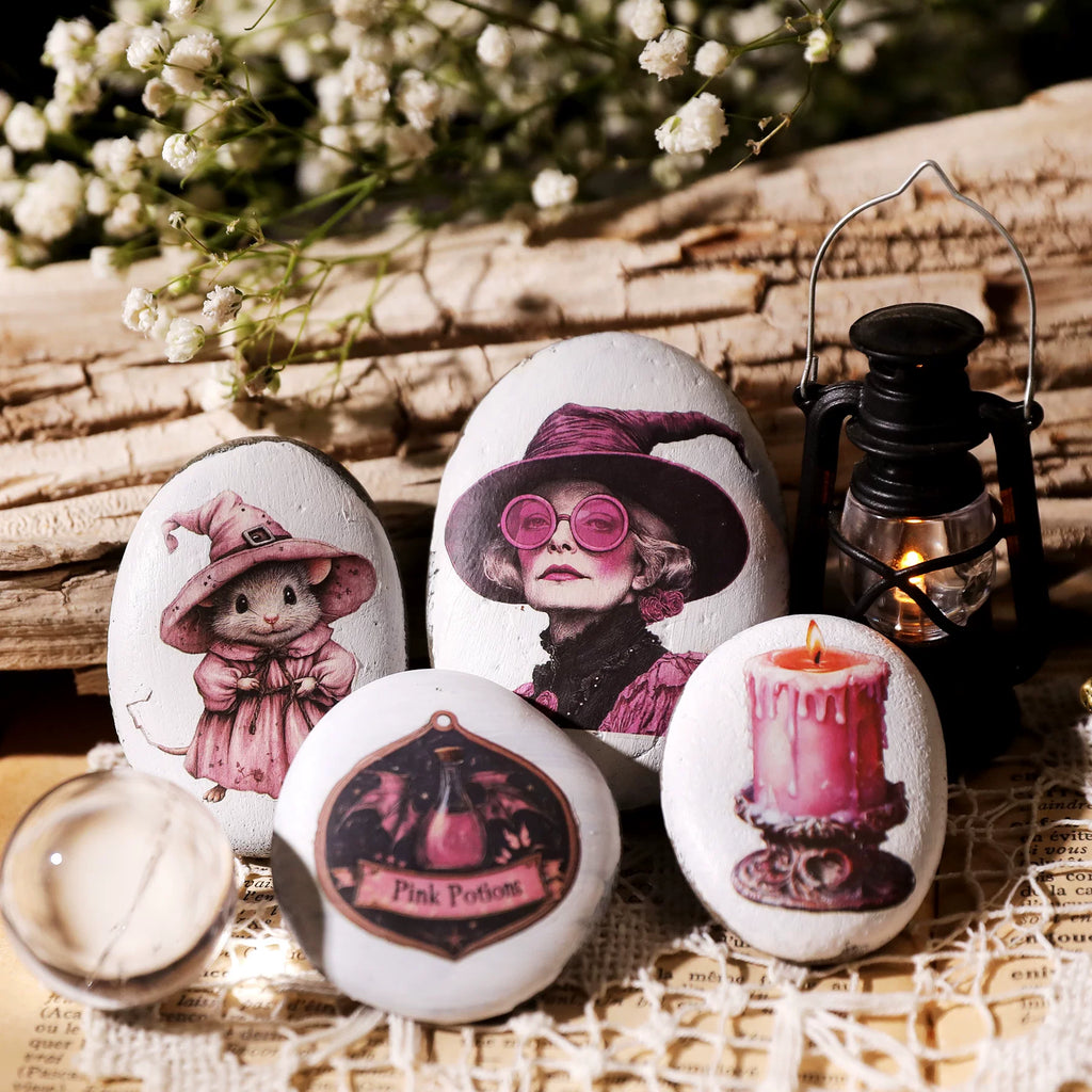 Halloween Pink Matte Rub-on Transfers