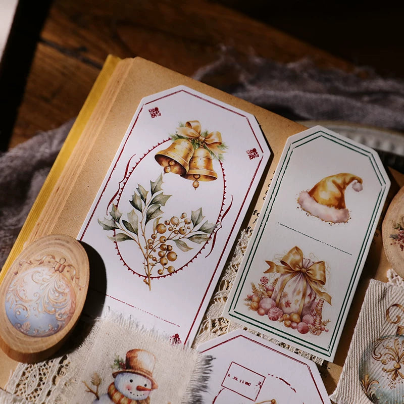 Golden Christmas Matte Rub-on Transfers 2 Small Sheets
