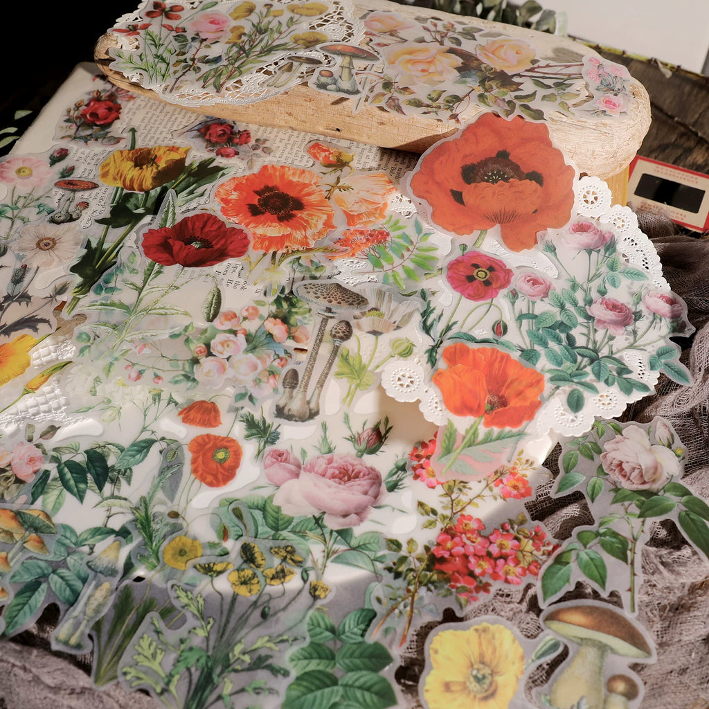 Larger Flowers Vellum Stickers