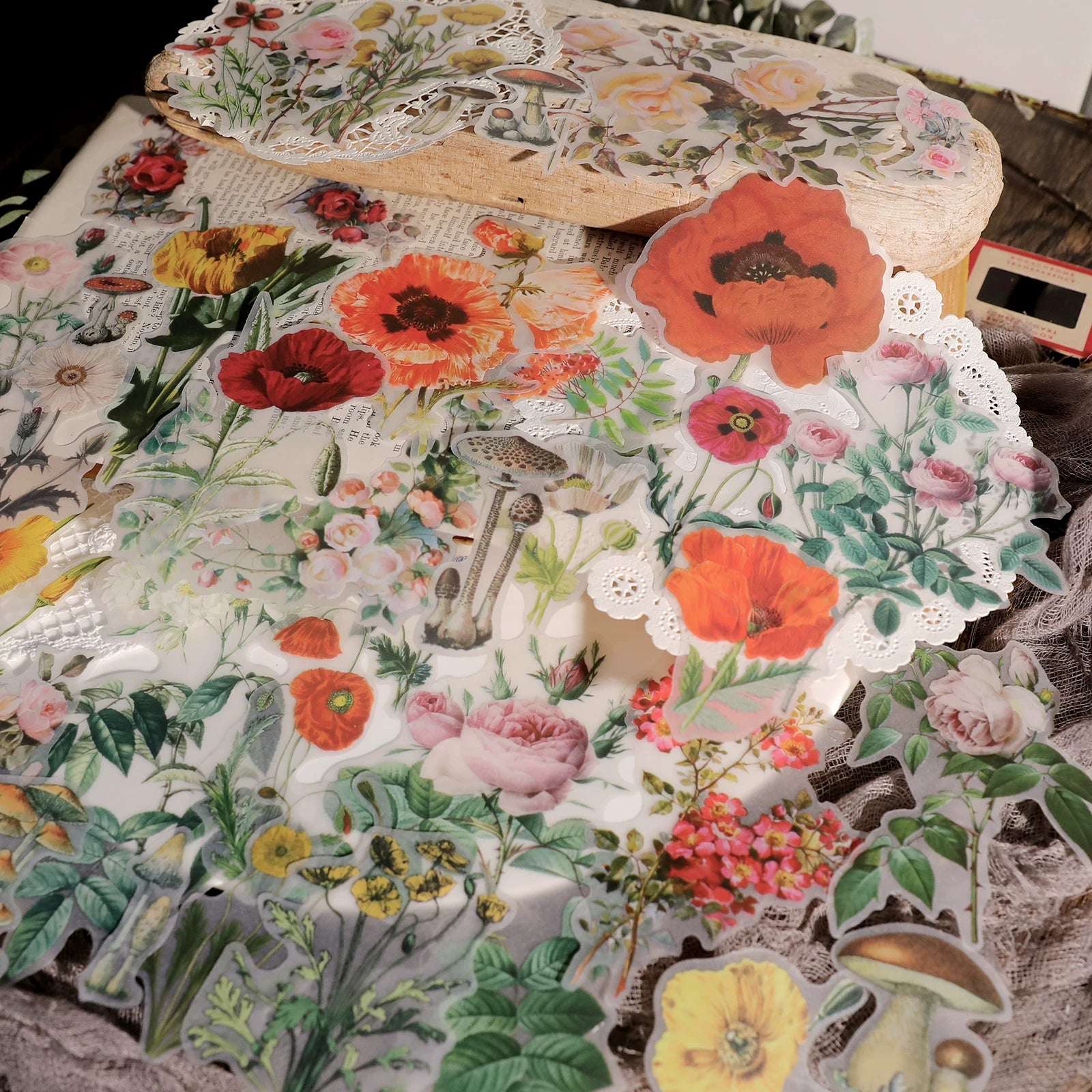 Larger Flowers Vellum Stickers