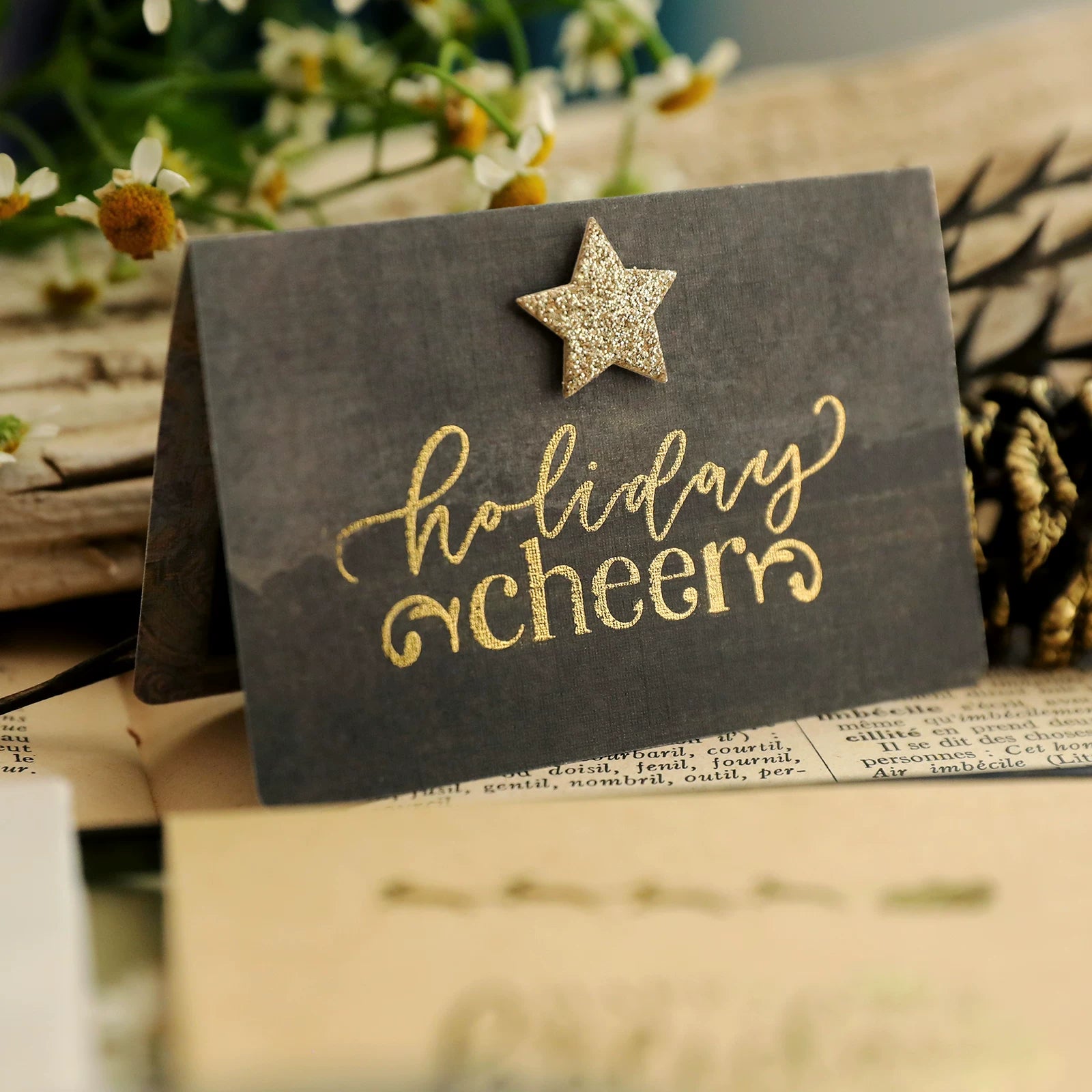 Gold Foil Christmas Rub-on Transfer Stickers