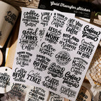 Coffee Phrases UV-DTF Rub-on Stickers