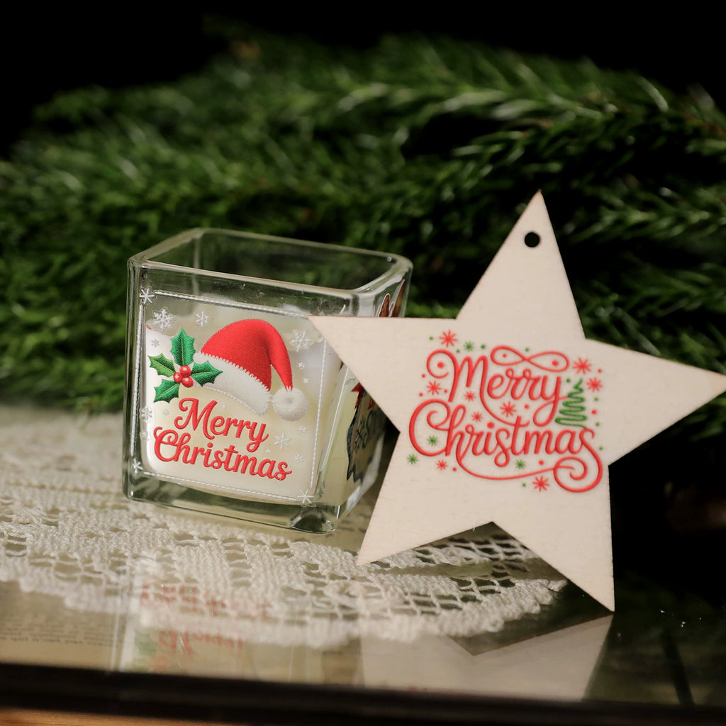 Christmas Embroidery  Quotes UV-DTF Rub-on Stickers