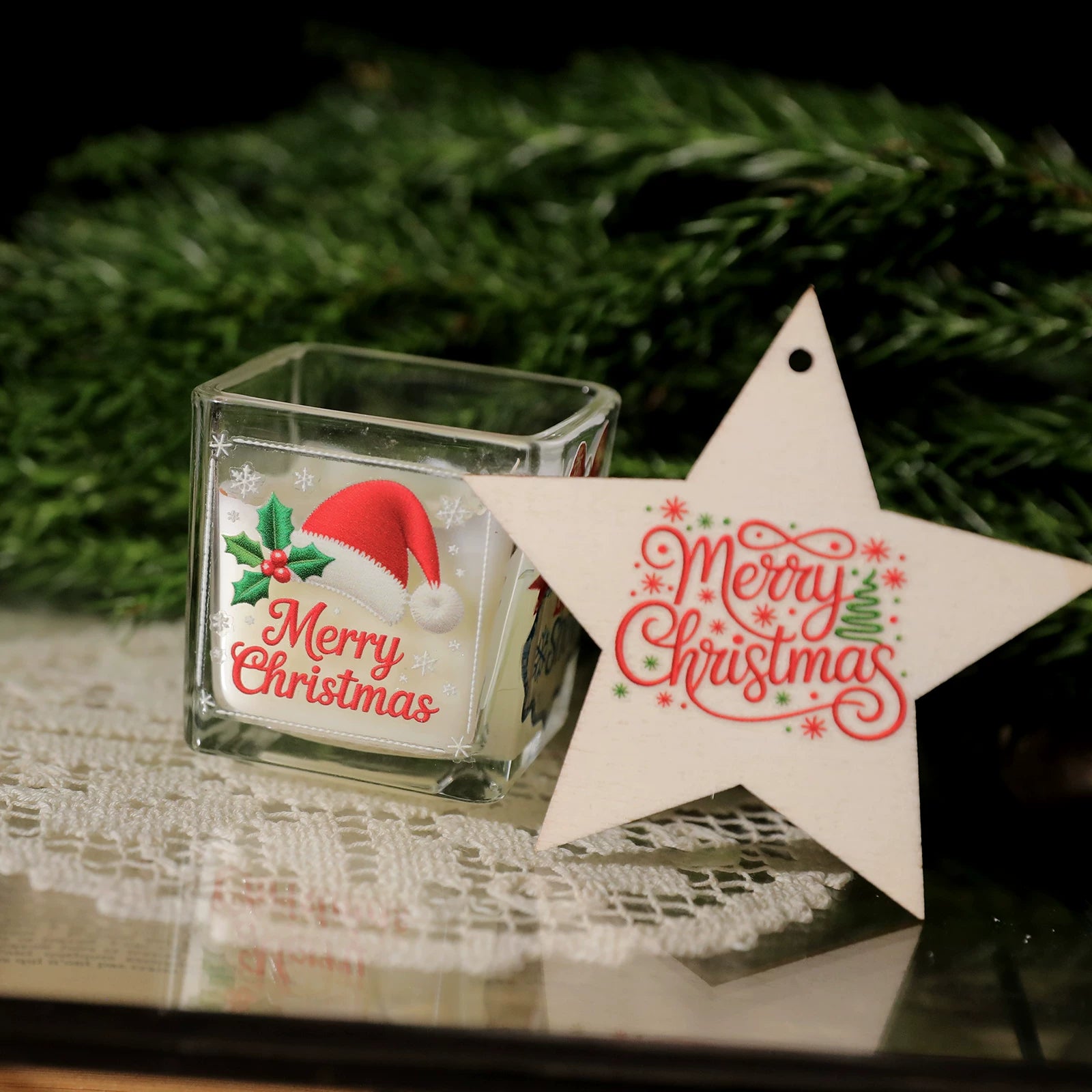 Christmas Embroidery  Quotes UV-DTF Rub-on Stickers