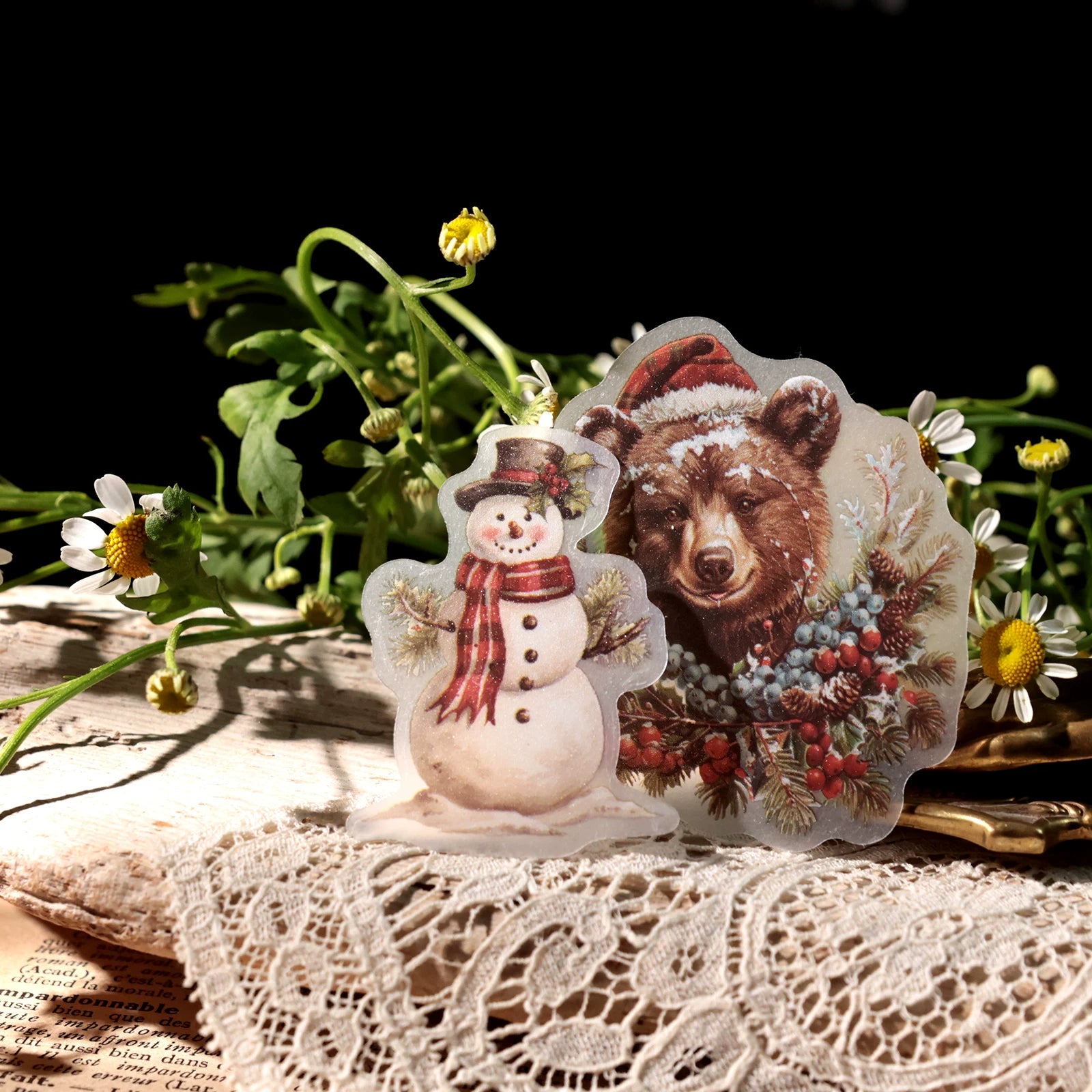 Christmas Bear Vellum Stickers