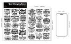 Coffee Phrases UV-DTF Rub-on Stickers
