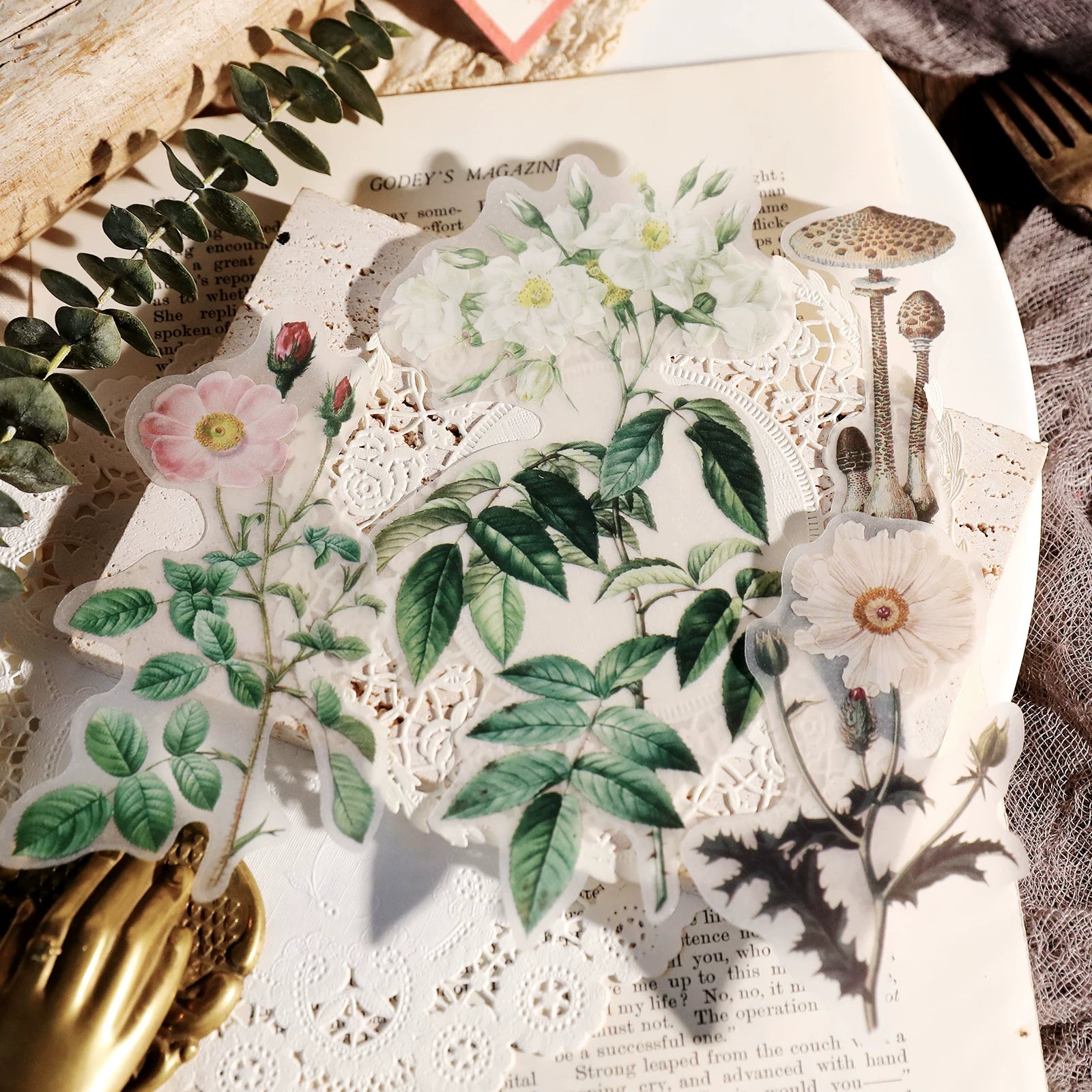 Larger Flowers Vellum Stickers