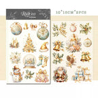 Golden Christmas Matte Rub-on Transfers 2 Small Sheets