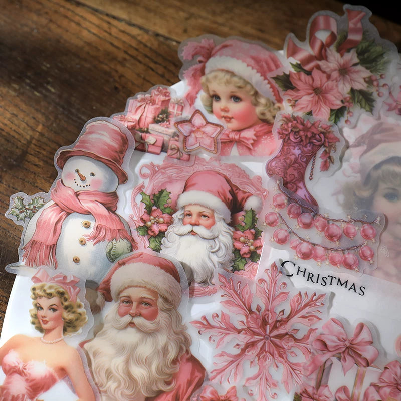 Pink Christmas Vellum Stickers