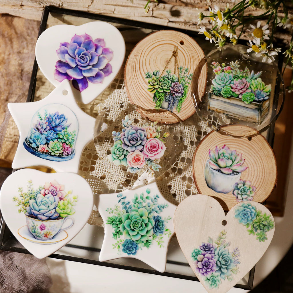 Succulents UV-DTF Rub-on Stickers