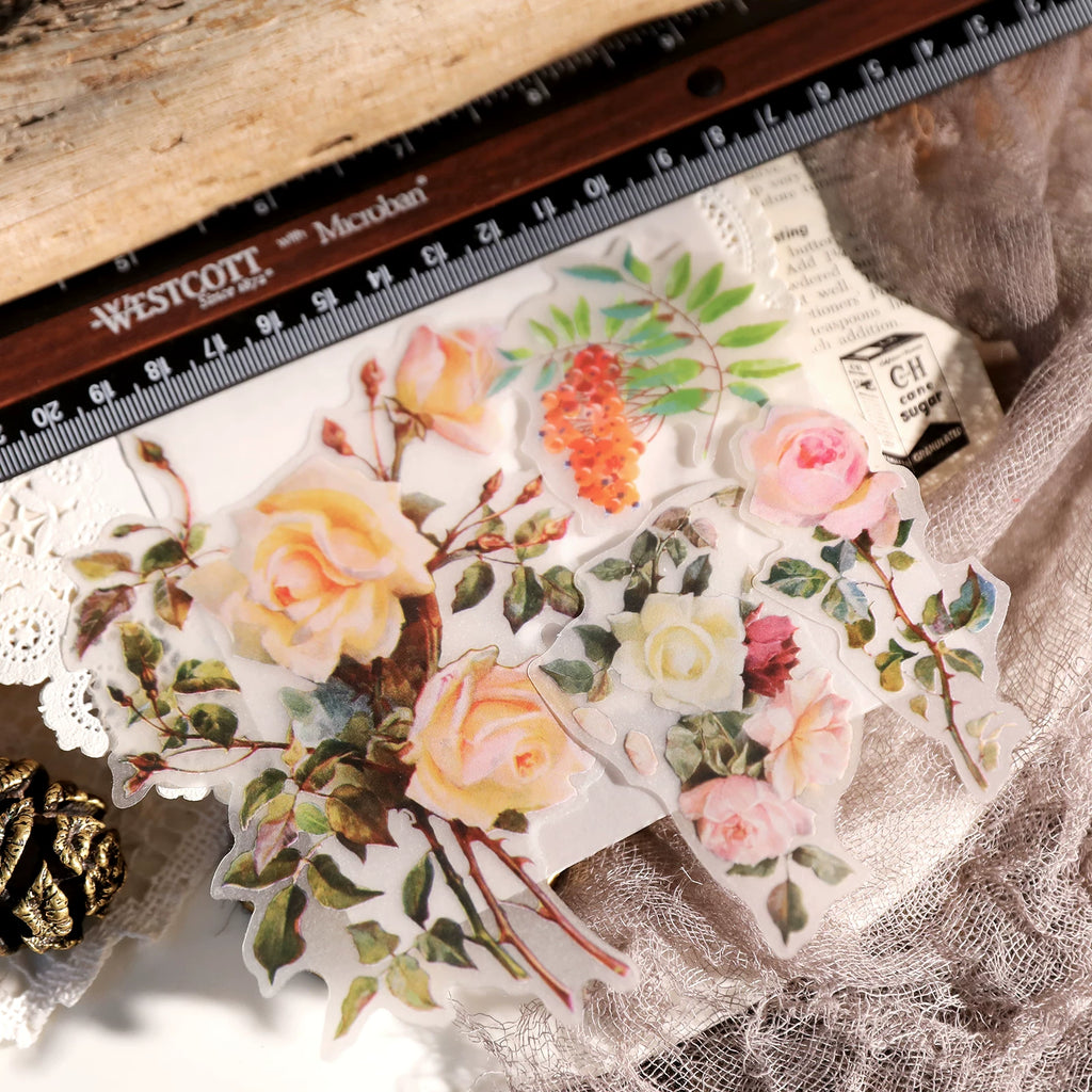 Larger Flowers Vellum Stickers