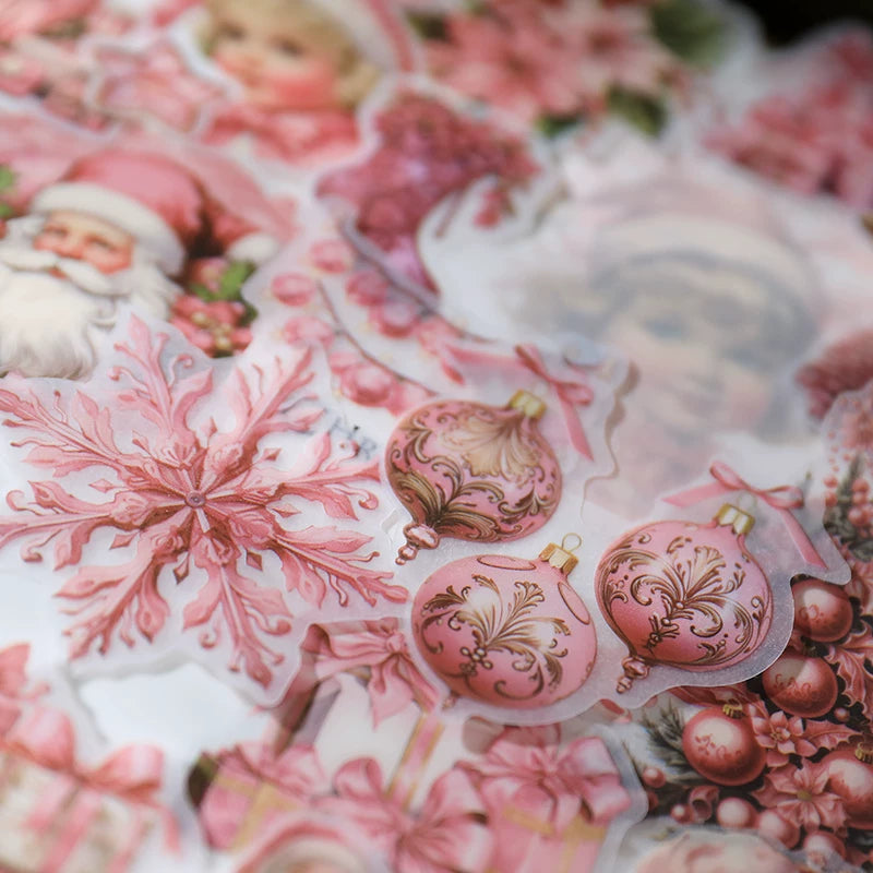 Pink Christmas Vellum Stickers