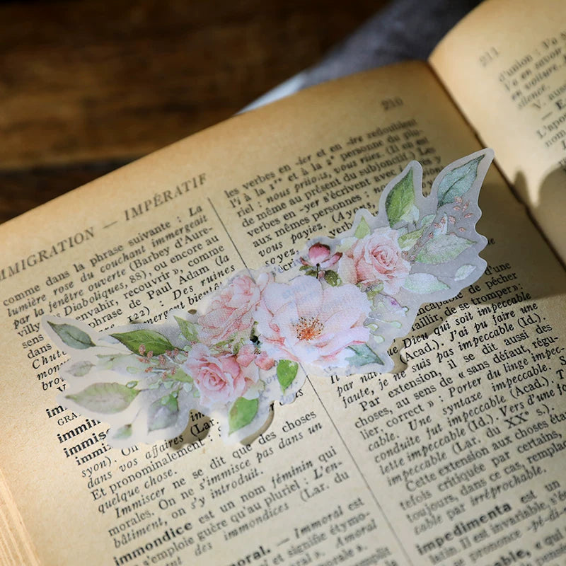 Pink Roses Vellum Stickers