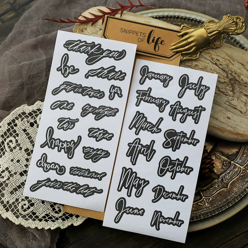 Words and Phrases Strips Self-adhesive Stickers
