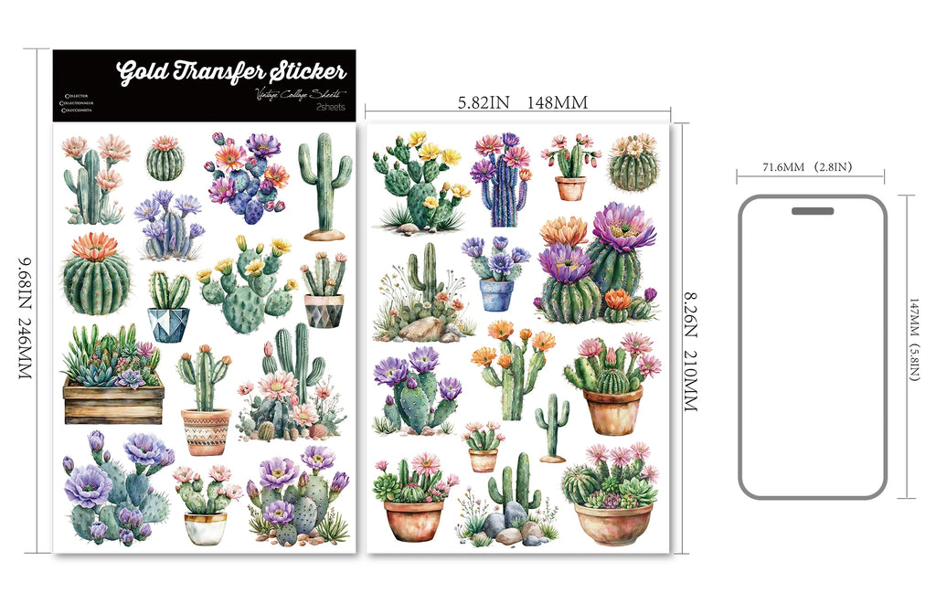 Cactus UV-DTF Rub-on Stickers