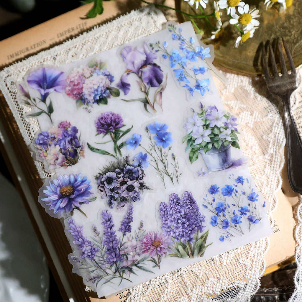 Blooming Flowers Vellum Stickers