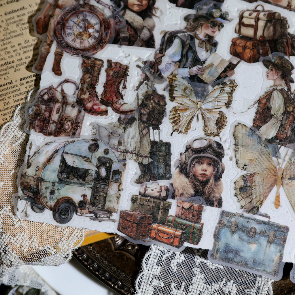 Steam Travel Vellum Stickers
