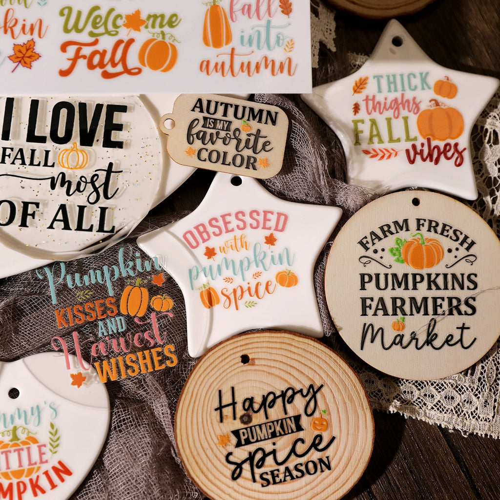 Thanksgiving Quotes UV-DTF Rub-on Stickers