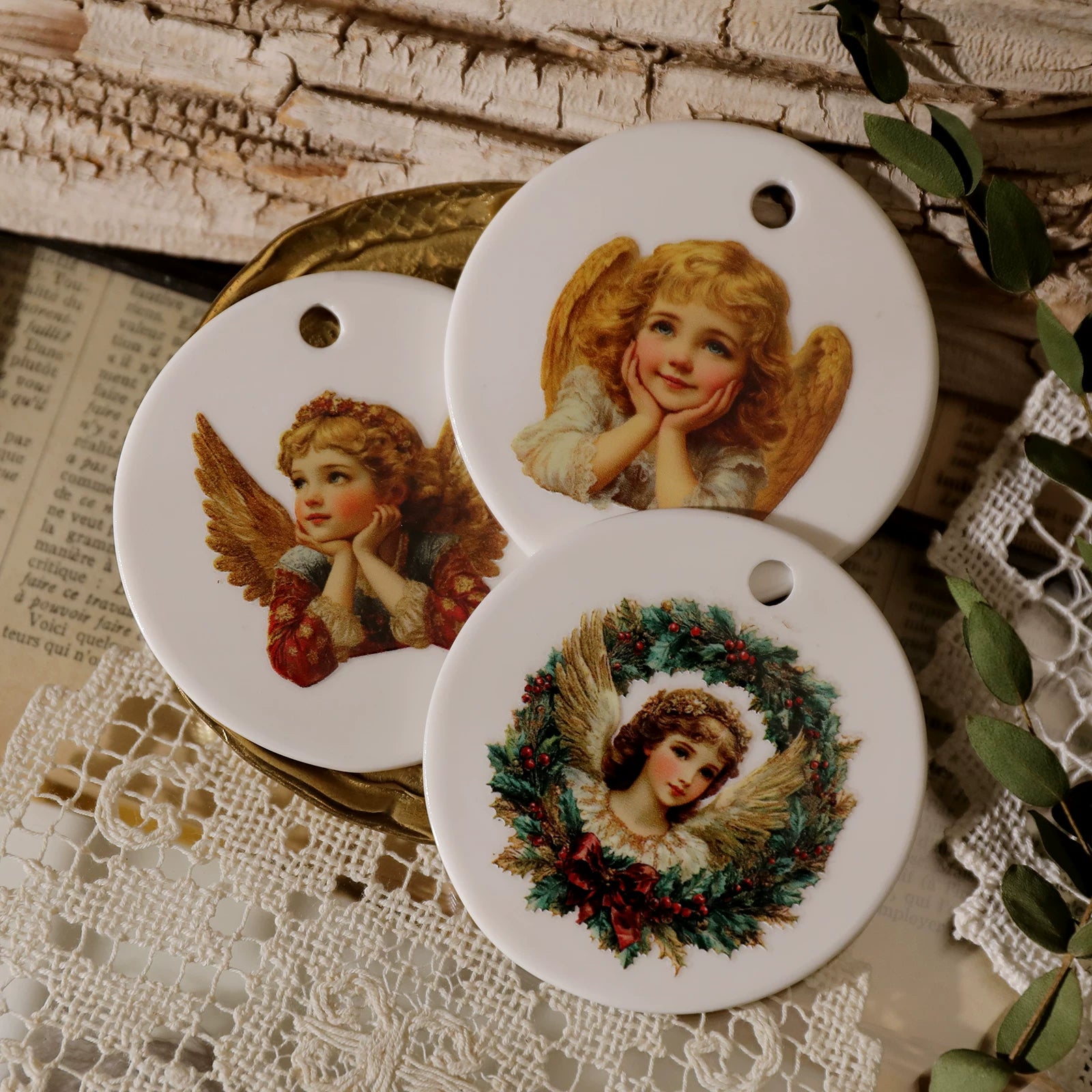 Angels UV-DTF Rub-on Stickers - Green Gold