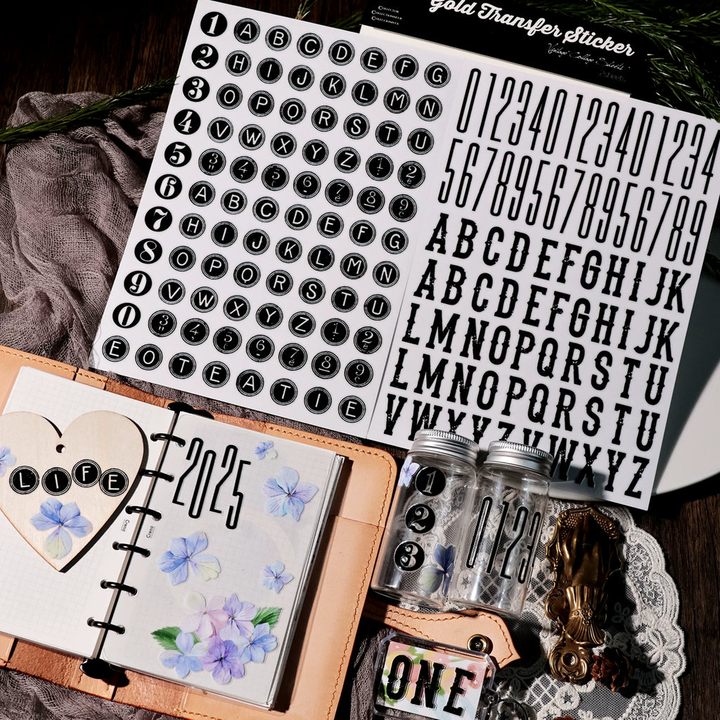 Alphabet and Number UV-DTF Rub-on Stickers