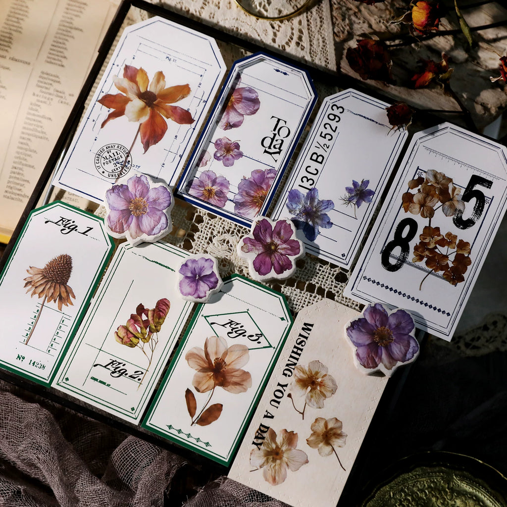 Autumn Dried Flowers Matte Rub-on Transfers